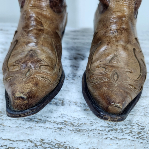 Boulet Canada Western Cowgirl Boot Brown Leather Snip Toe | Women's Size 8.5 - Picture 2 of 15
